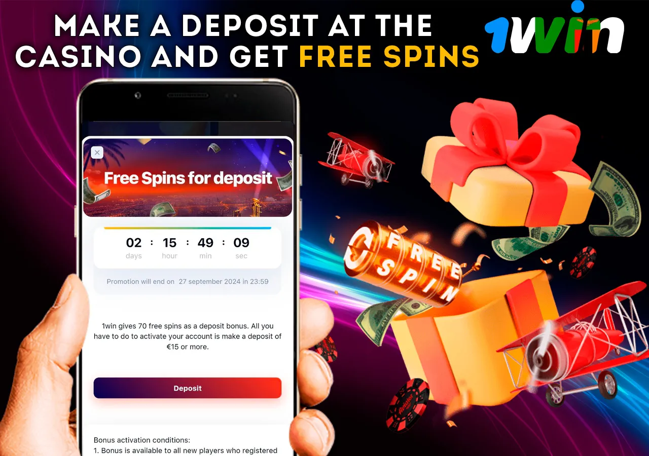 Make a deposit at the casino and get free spins